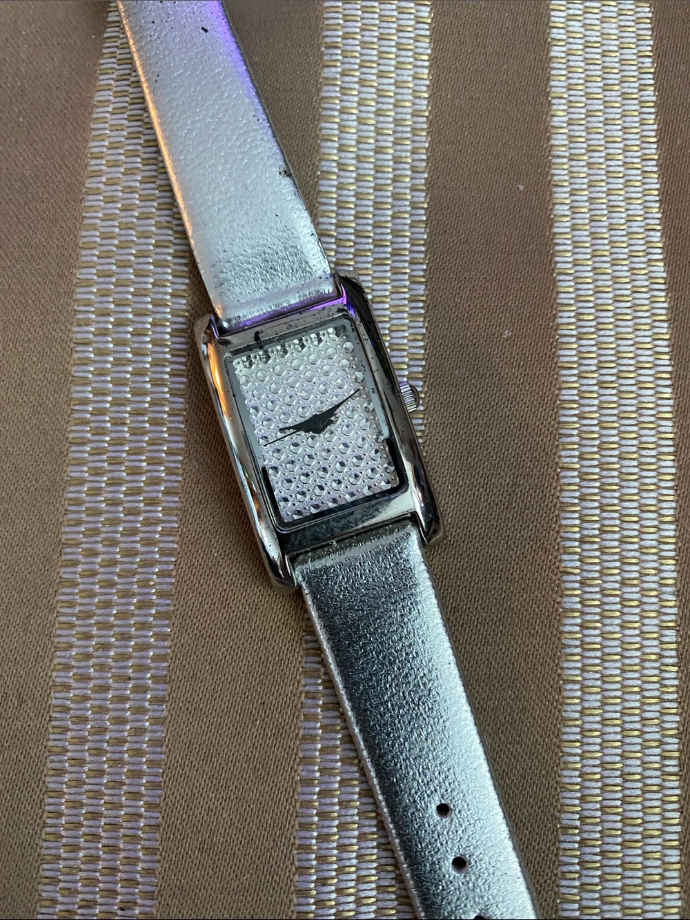 Avon Silver Crystal-Studded Rectangular Women's Watch